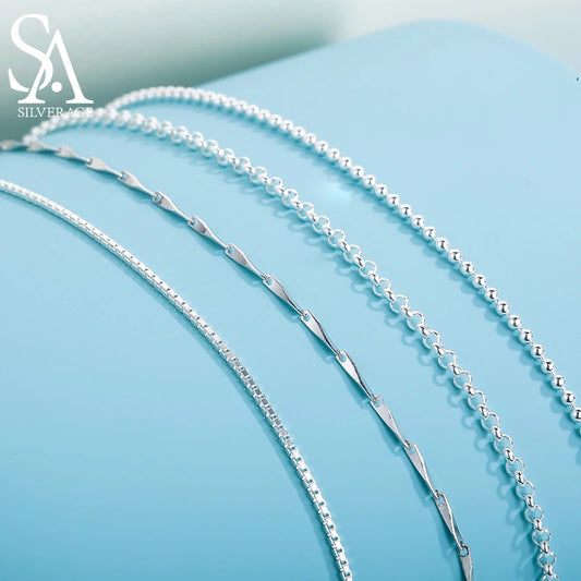 S925 Sterling Silver Accessory Chain Matching Necklace 16/18 Inch 40.5Cm and 46Cm