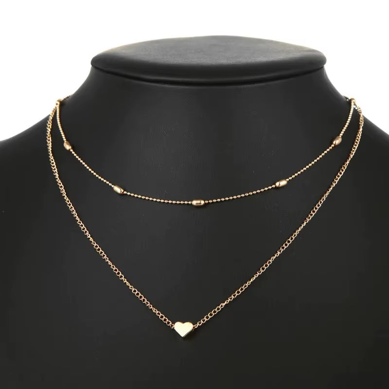 New Minimalist Clavicle Necklaces for Women Tiny Heart Love Pendants Neck Chain Fashion Jewelry Beach Summer Collares Necklace